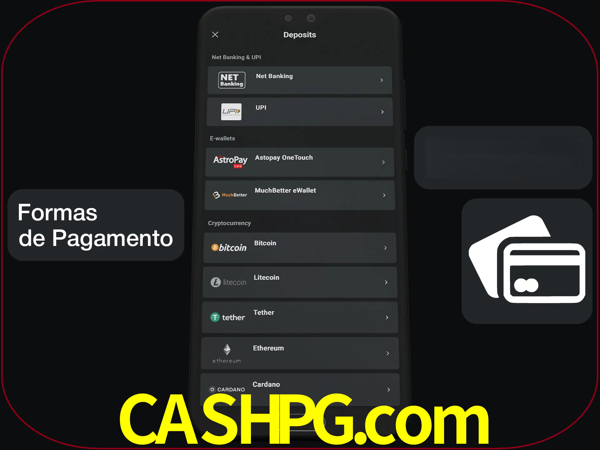 Escolha a forma de pagamento de sua preferência.
