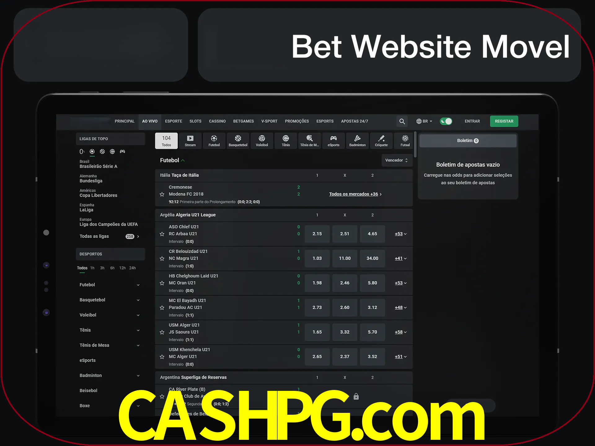 Use nosso website em qualquer dispositivo.
